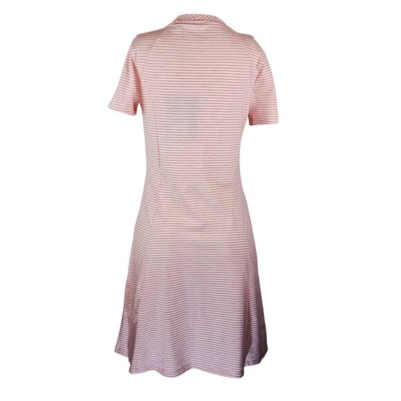 Toad & Co. Pink Sand Mini Stripe Lightweight Athleisure Windmere SS Dress M NWT - Picture 4 of 8